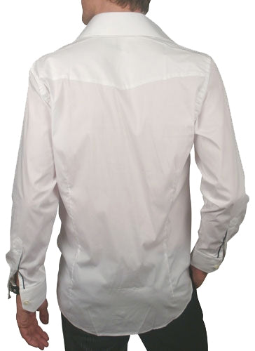 Men's Arnold Zimberg - Stretch Dress Shirt in White with Navy