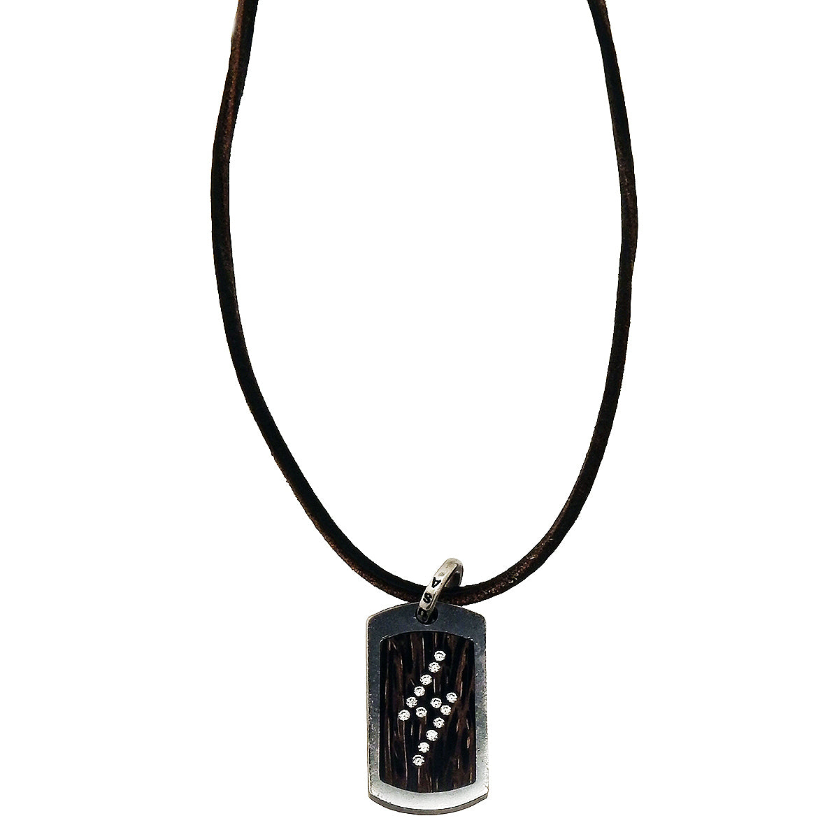 Dog Tag Necklace in Oxidized Sterling Silver