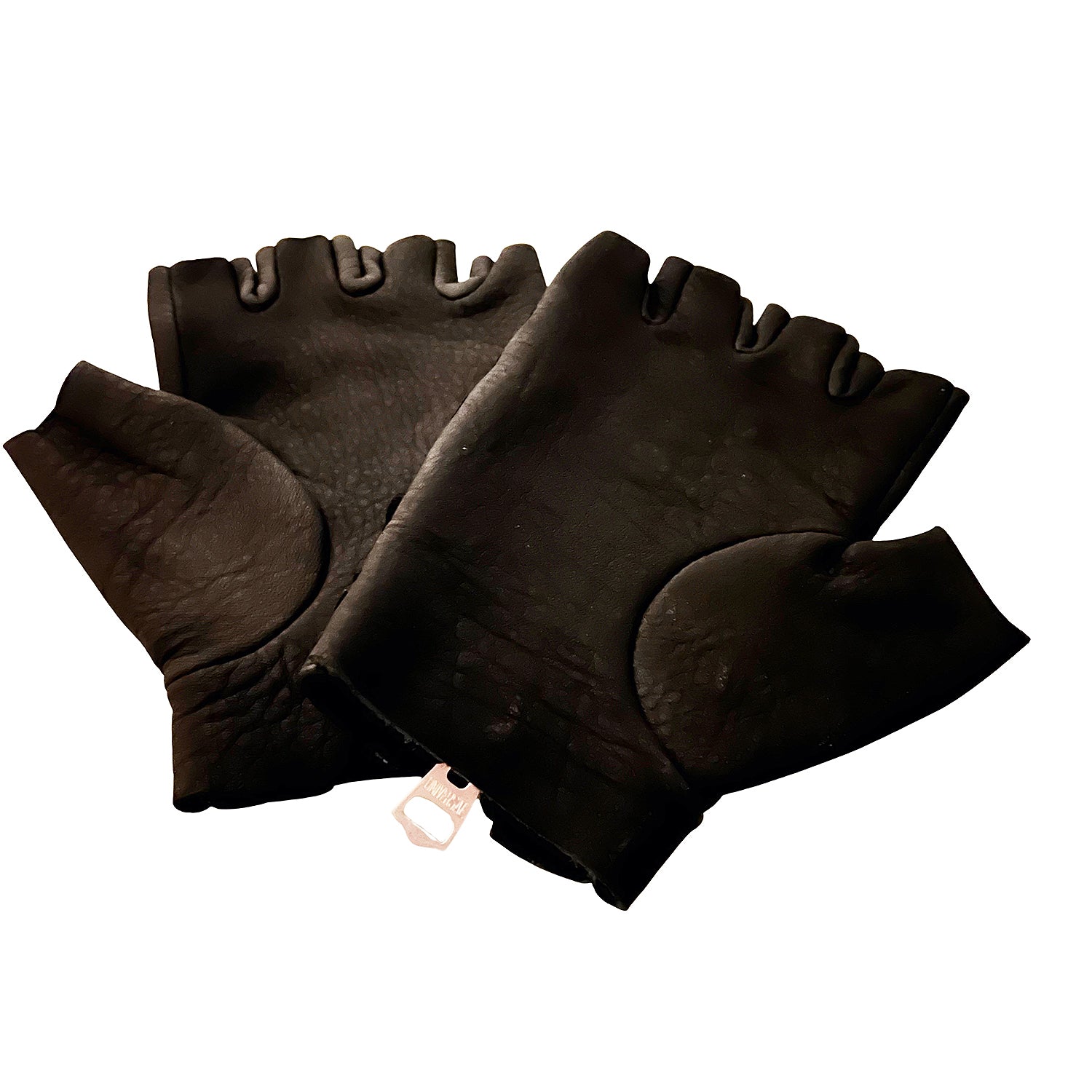 Men's gloves - FINGERLESS - deerskin leather - GOLD-BROWN