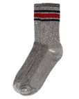 american trench - MERINO ACTIVITY CREW SOCK in Grey w/Navy & Red