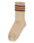 american trench - MERINO ACTIVITY CREW SOCK in Tan w/Navy & Rust