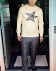 HOMMaRD - "STARFISH" Cashmere and Silk Sweater in Off White