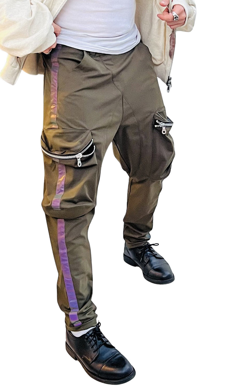 Men&#39;s OBELISK - &quot;AURORA LINE&quot; Cargo Pants in Khaki