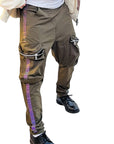 Men's OBELISK - "AURORA LINE" Cargo Pants in Khaki