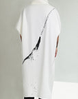 ZHANNAONA - Men's "DRIP COAT" in White Linen