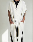 ZHANNAONA - Men's "DRIP COAT" in White Linen