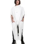 ZHANNAONA - "DRIP COAT" in White Linen