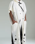 ZHANNAONA - Men's "DRIP COAT" in White Linen