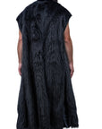 ZHANNAONA - "AGUSTIN" Mongolian Faux Fur Reversible Coat in Black