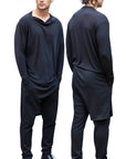 ZHANNAONA - "SKYLINE" Asymmetric Knit Sweater in Black