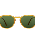 Garrett Leight - "KINNEY" Sunglasses in Butterscotch  Frames with Pure Green Lenses