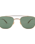 Garrett Leight - "RIVIERA" Sunglasses in Gold Bone Frames with Green Polarized Lenses