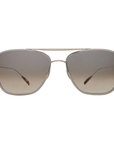 Mr. Leight - "NOVARRO S" 12K White Gold Accents in Maple with Smokey Lenses