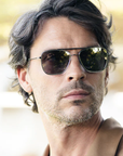 Mr. Leight - "NOVARRO S" Pewter-Black Frames and Black Mirror Lenses